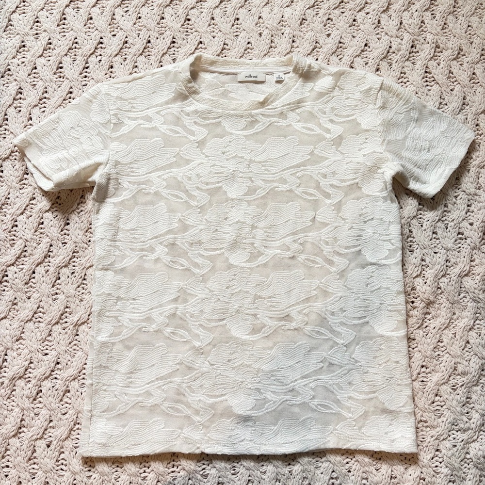 Wilfred Tarascon Lace Tee - Aritzia Patterned lace T-Shirt Style Top / Blouse